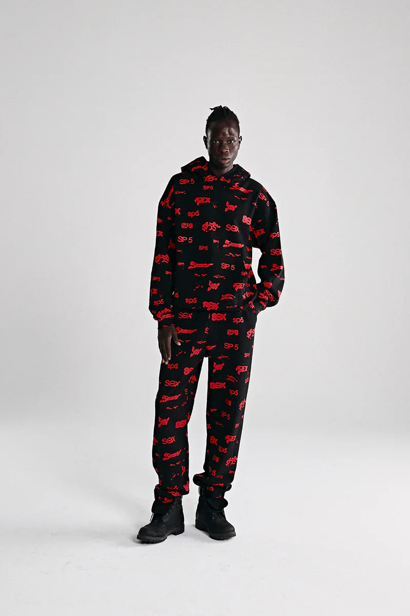 Sp5der SEX AOP Hoodie Black